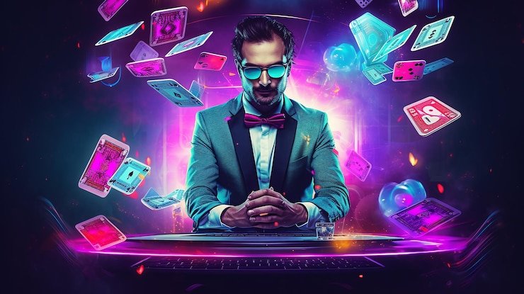 Meja permainan Qiu Qiu dengan kartu dan dealer di platform lagunatoto